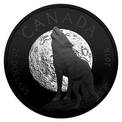 RCM-New-Release:--2018-1-Oz.-Pure-Silver-Coin---Nocturnal-By-Nature:-The-Howling-Wolf